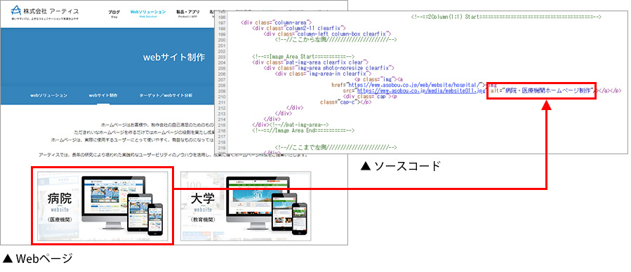 代替テキスト（alt属性）の設定例