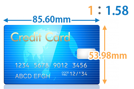 クレジットカード（53.98×85.60mm）1:1.58